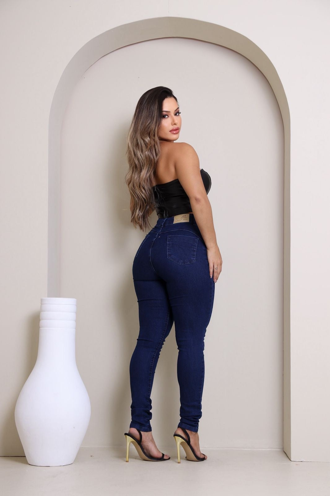 calça skinny com lycra