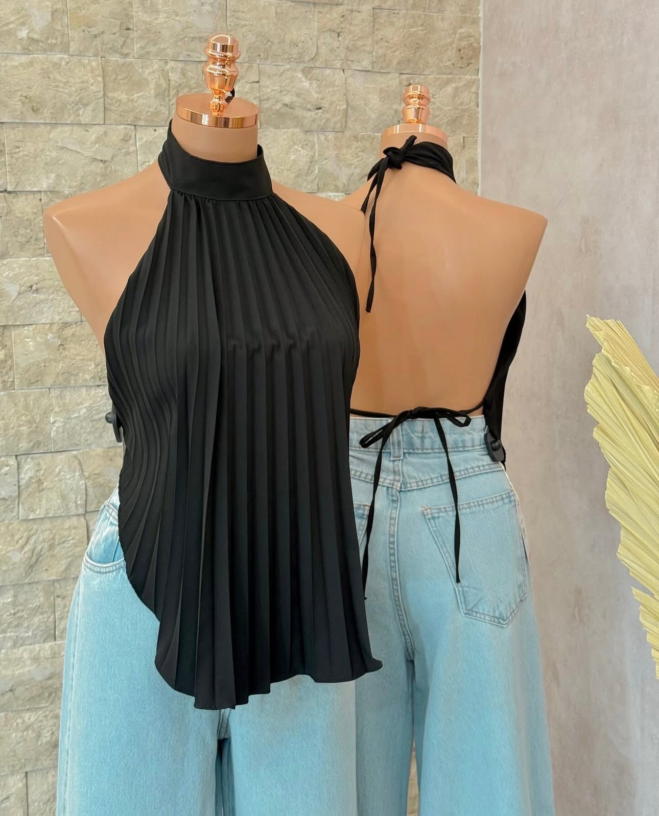 blusa plissada