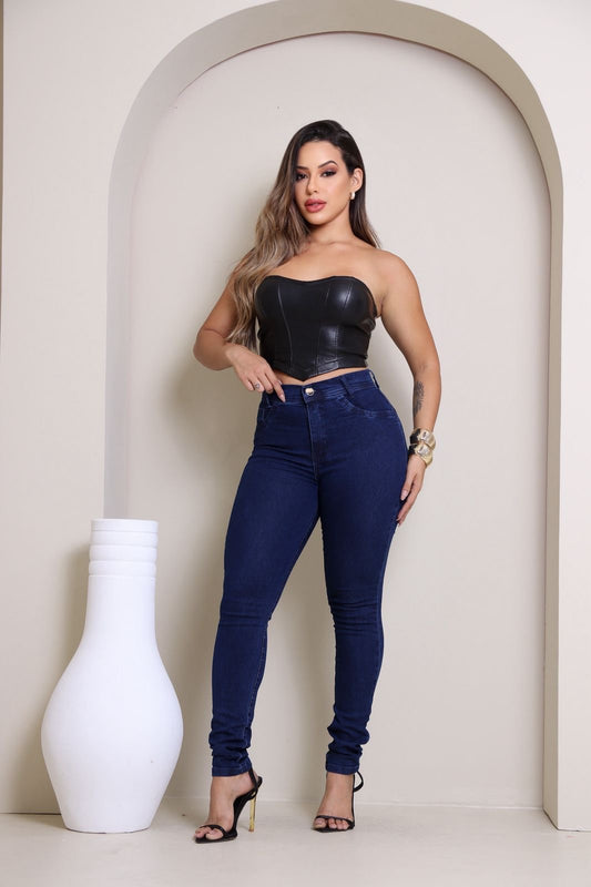 calça skinny com lycra
