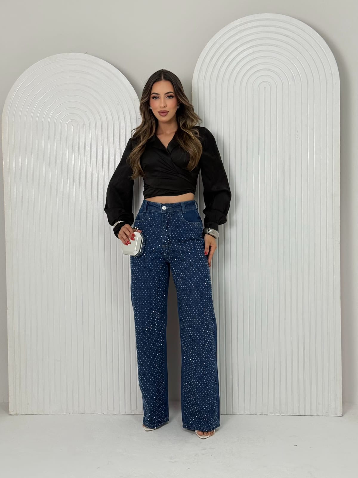 calça strass