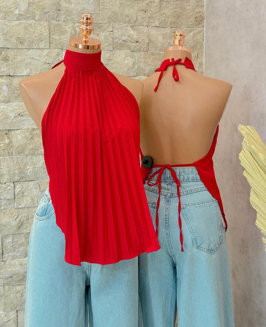 blusa plissada